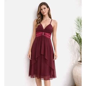 Womens Y2K Empire Waist Cocktail Dress Size 4 (S) Babydoll Layered Whimsigoth